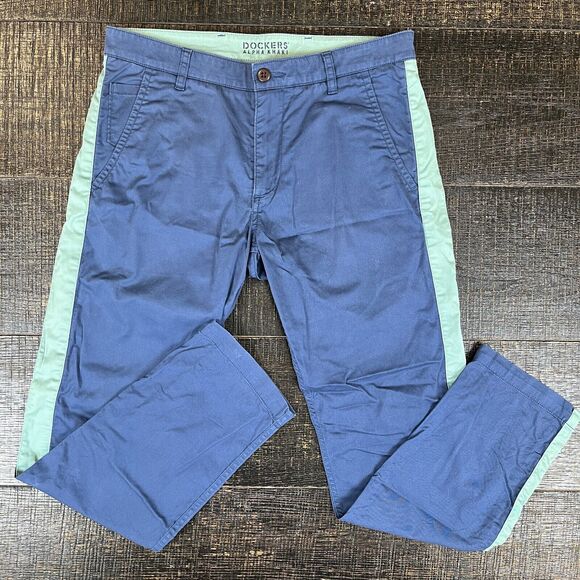 Dockers Alpha Khaki Pants Tapered Slim Blue Men's W33 x L29 - Picture 1 of 8